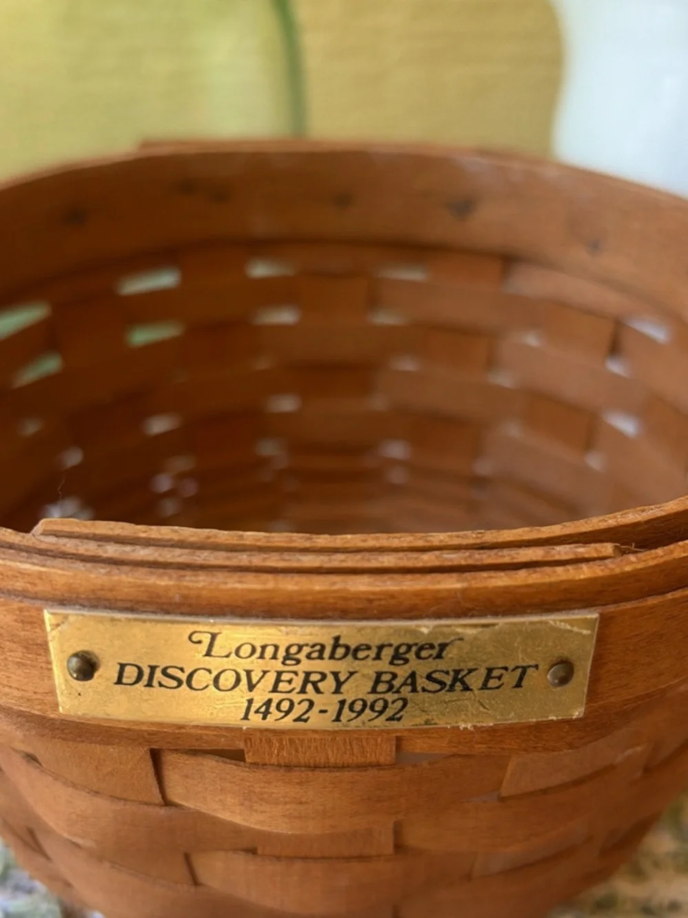 Longaberger Brown Woven Discovery Basket with Handle